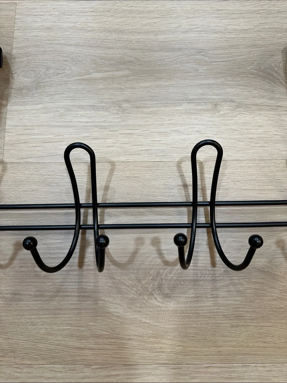 Over-the-Door 12-Hook Metal Wall Rack - Black